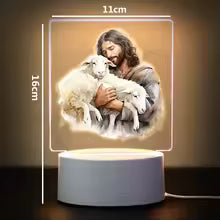 Lámpara LED Religiosa a color 3D – Luz de fe y amor 🕊️