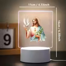 Lámpara LED Religiosa a color 3D – Luz de fe y amor 🕊️