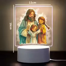Lámpara LED Religiosa a color 3D – Luz de fe y amor 🕊️