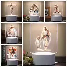 Lámpara LED Religiosa a color 3D – Luz de fe y amor 🕊️