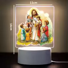Lámpara LED Religiosa a color 3D – Luz de fe y amor 🕊️